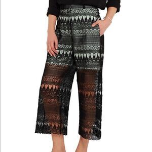 Self-Portrait Sheer Guipure-Lace Culottes